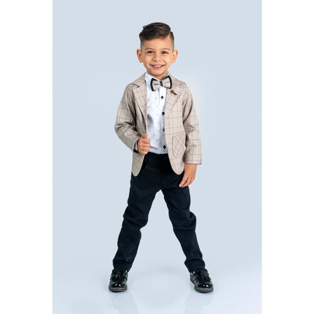 Erkek Çocuk Çizgi Deseni Spor Takım Elbise SB477