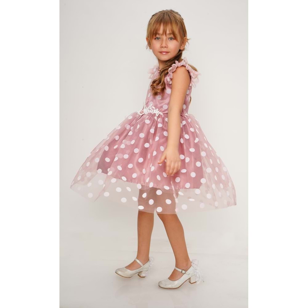 Tütü Üzeri Puan Desen Elbise SB488