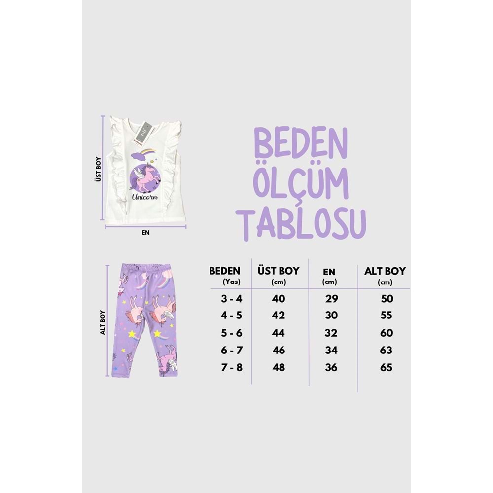 Baskılı Kız Çocuk Taytlı Takım SB529