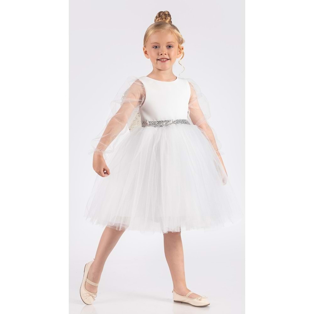 Kız Çocuk Tül Kumaş Abiye Elbise SB534