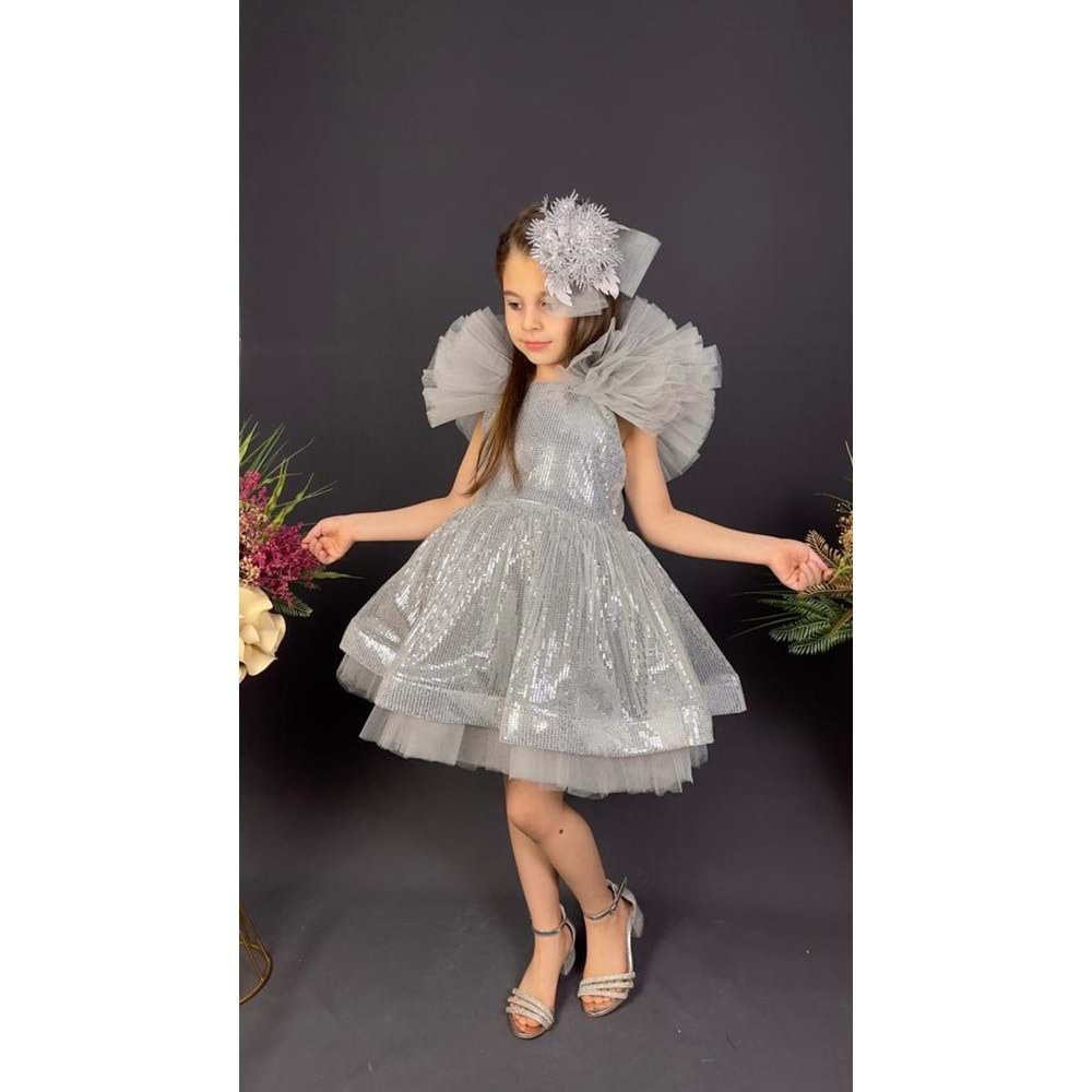 Payetli Tütü Destekli Kız Çocuk Kokoş Abiye SB537