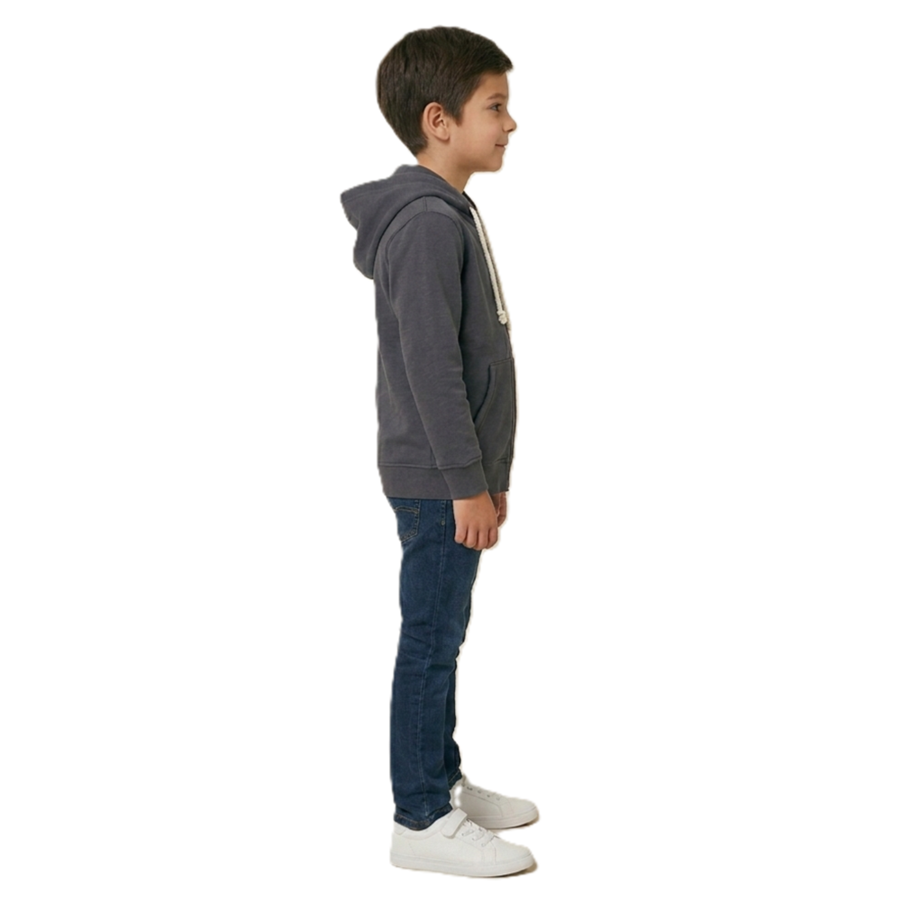 Fermuarlı , Kapüşonlu 2iplik Okul Hırkası