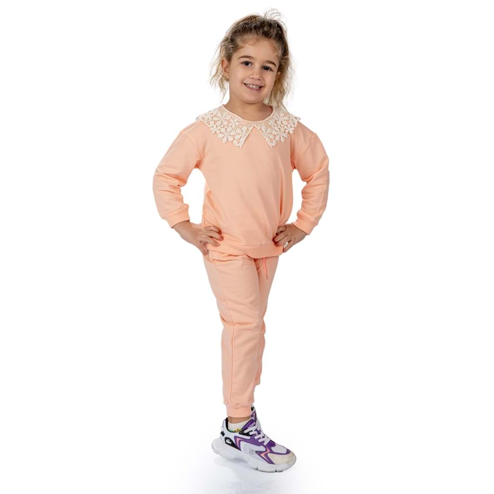 Vintage Yaka Kız Çocuk Eşofman SB574