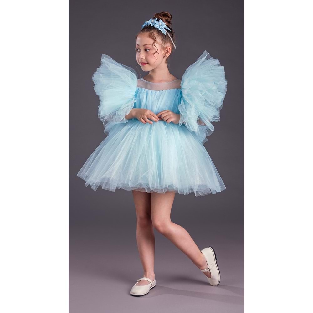 Tütülü Tavus Model Kız Çocuk Abiye SB582