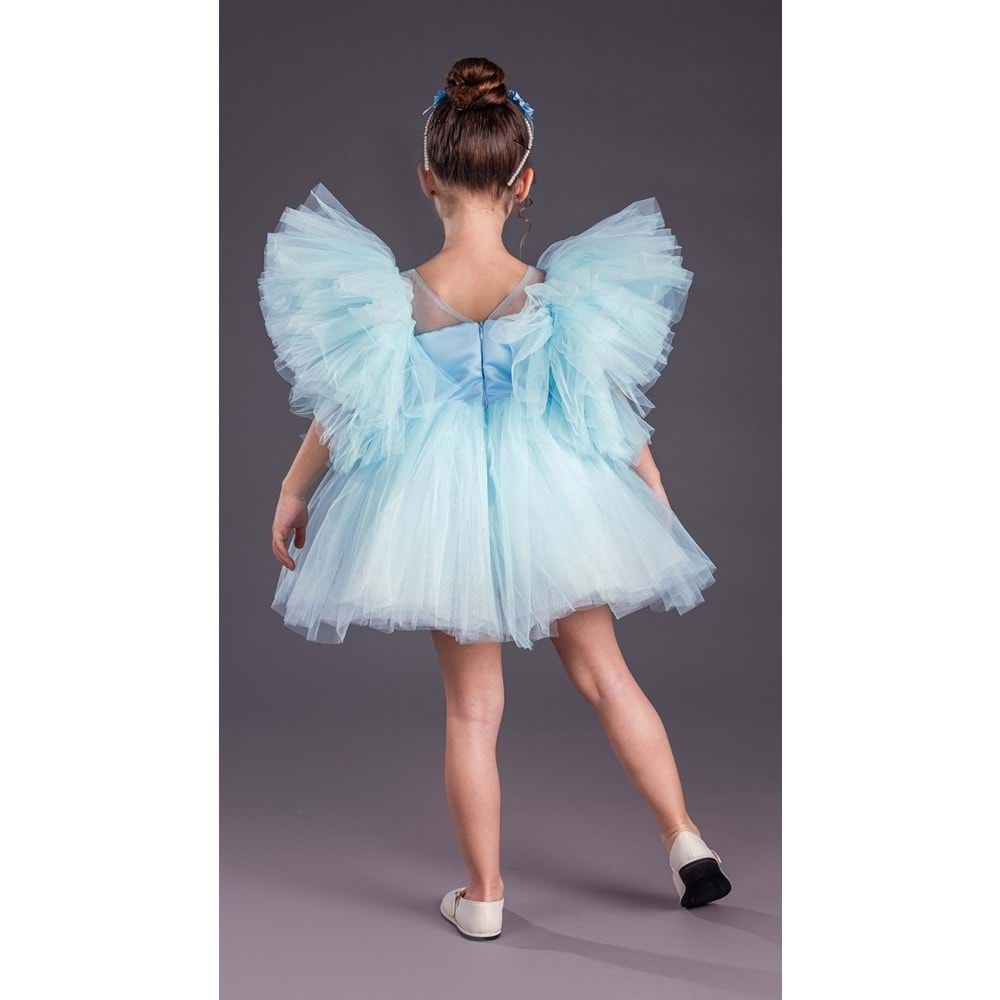 Tütülü Tavus Model Kız Çocuk Abiye SB582