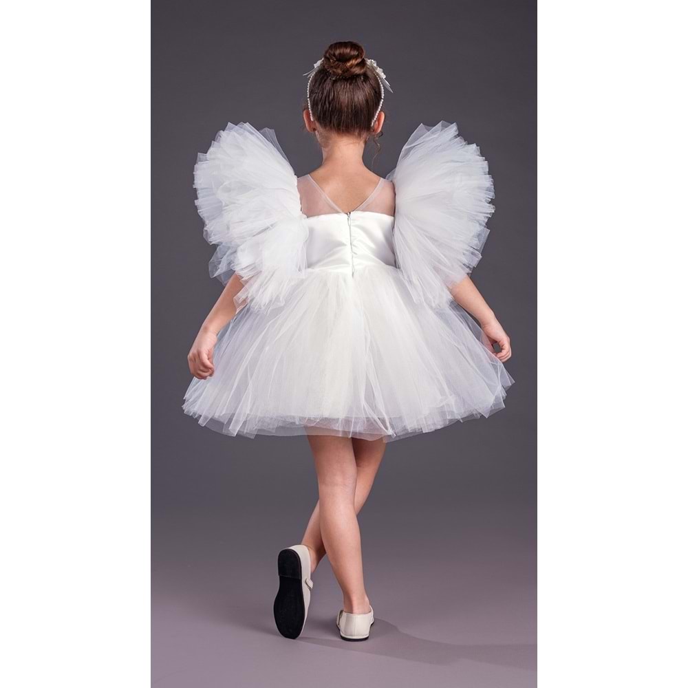 Tütülü Tavus Model Kız Çocuk Abiye SB582