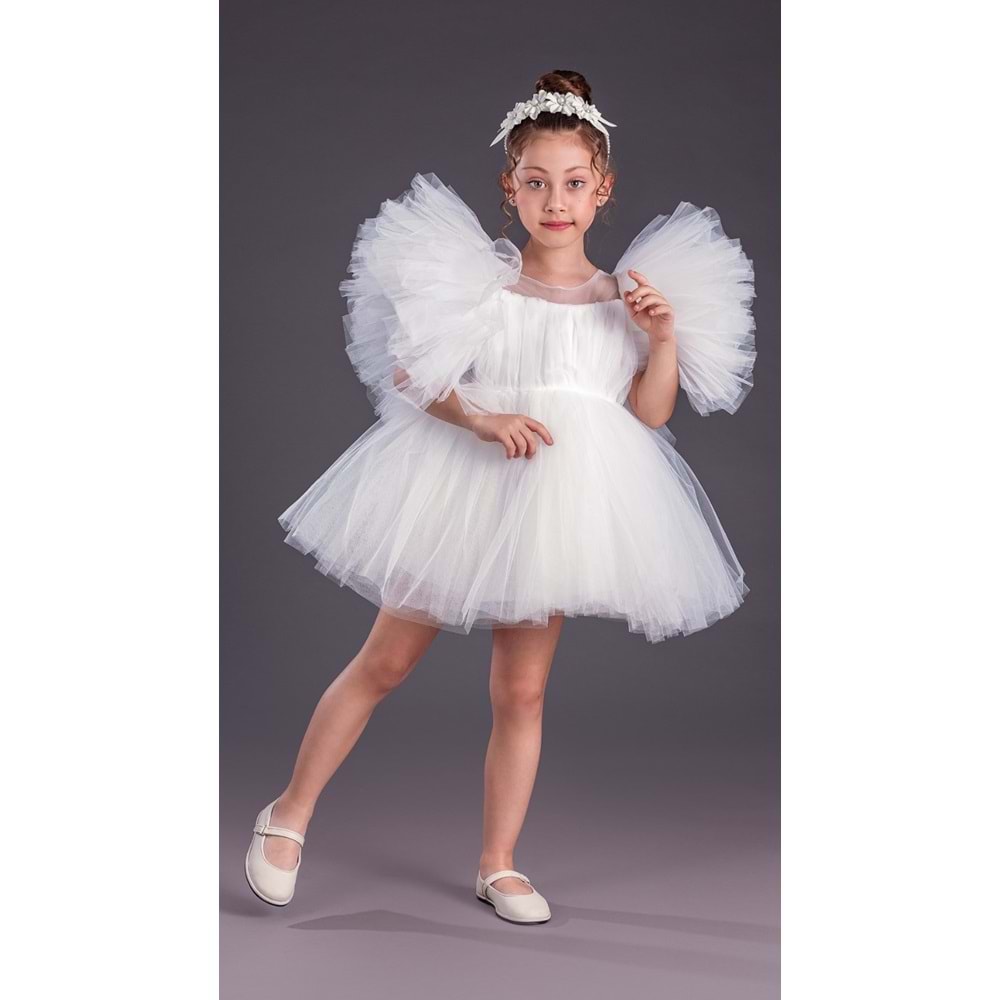 Tütülü Tavus Model Kız Çocuk Abiye SB582