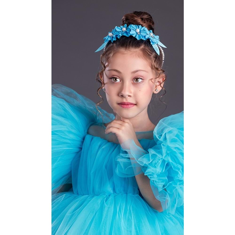 Tütülü Tavus Model Kız Çocuk Abiye SB582