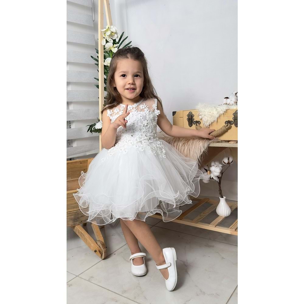 Kız Bebek Tütülü Gelinlik Elbise SB585