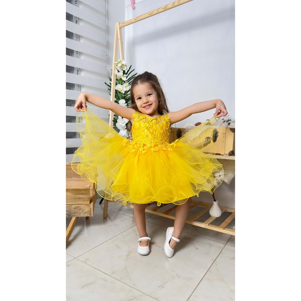 Kız Bebek Tütülü Gelinlik Elbise SB585