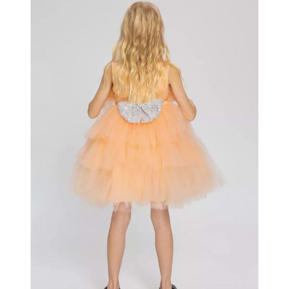 Saten Kumaş Tütü Etekli Kız Çocuk Abiyesi SB597