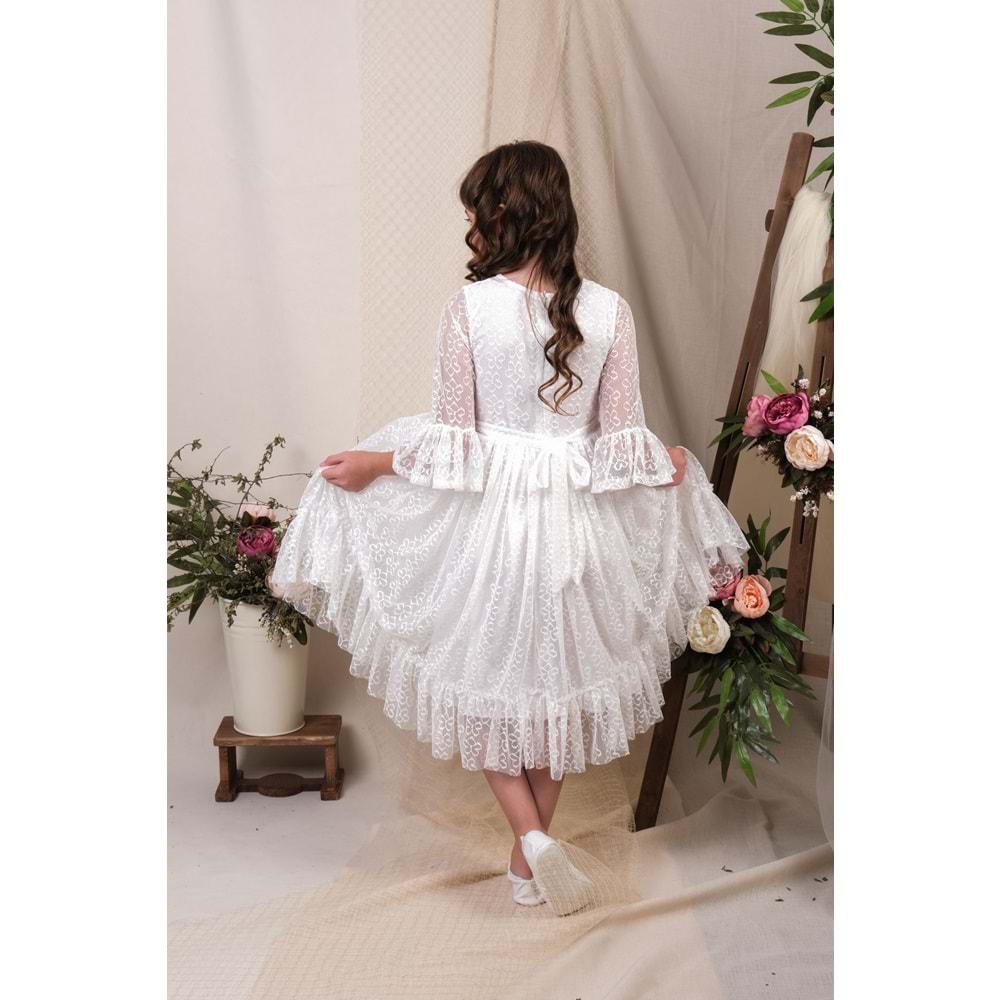 Dantel Kumaş Kız Çocuk Yazlık Elbise SB600