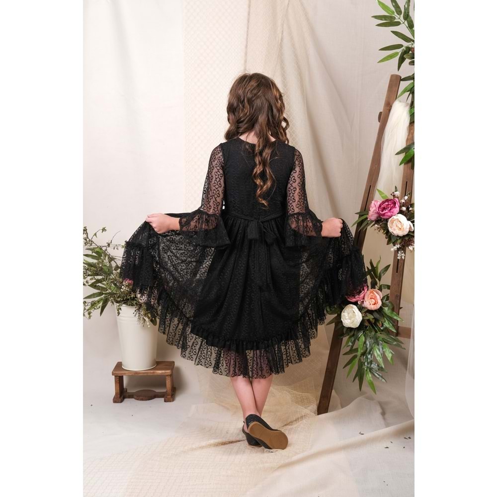 Dantel Kumaş Kız Çocuk Yazlık Elbise SB600