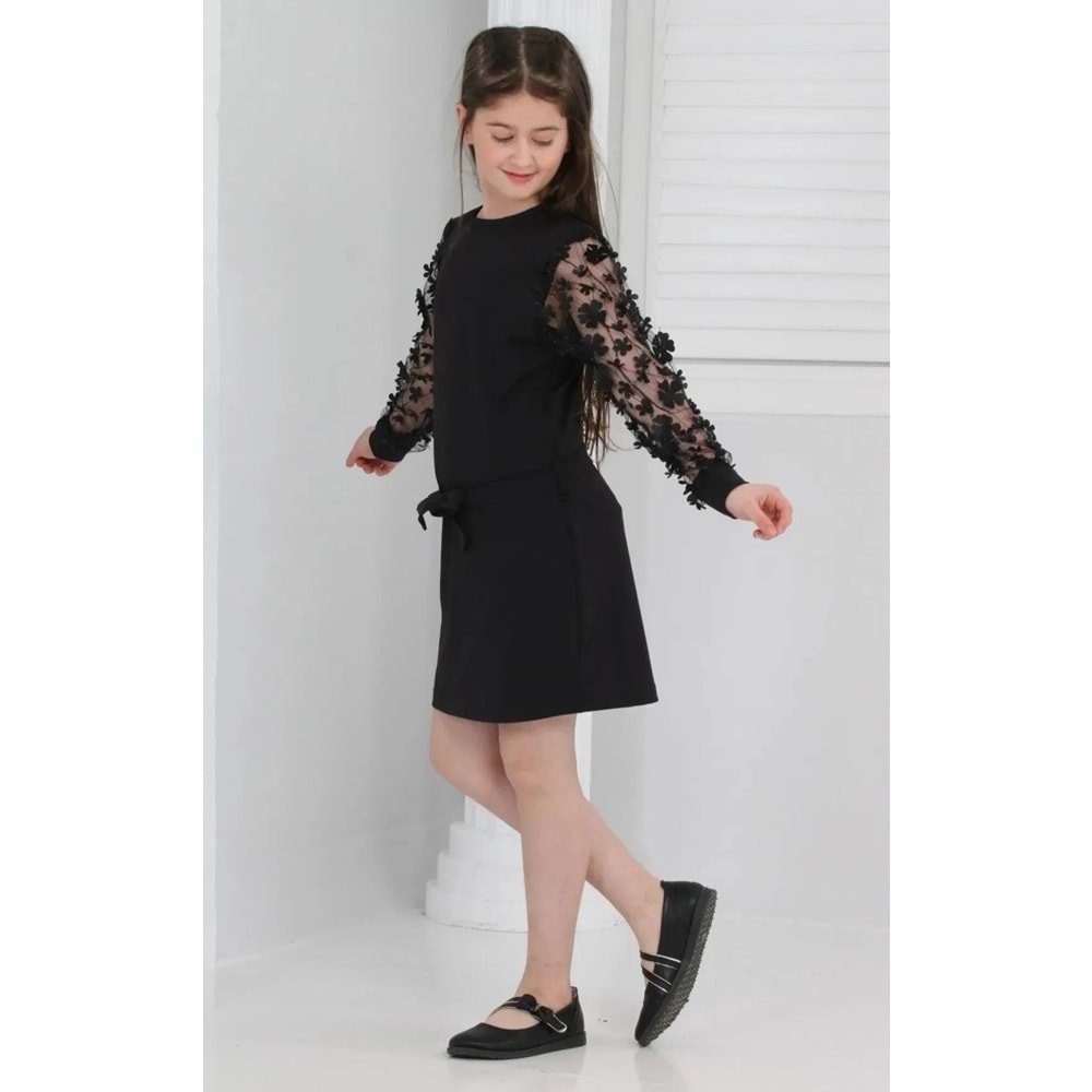 Krep Slim Fit Kız Elbise