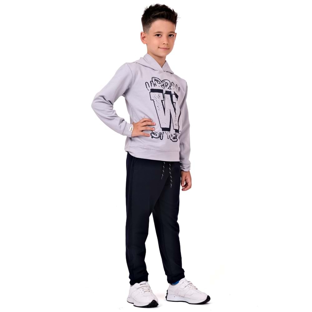 Erkek Çocuk Baskılı Kapüşonlu 2iplik Eşofman Takım SB617