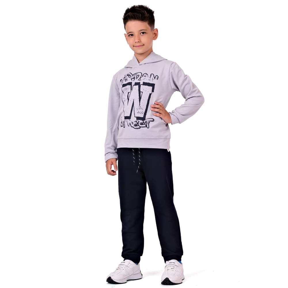 Erkek Çocuk Baskılı Kapüşonlu 2iplik Eşofman Takım SB617