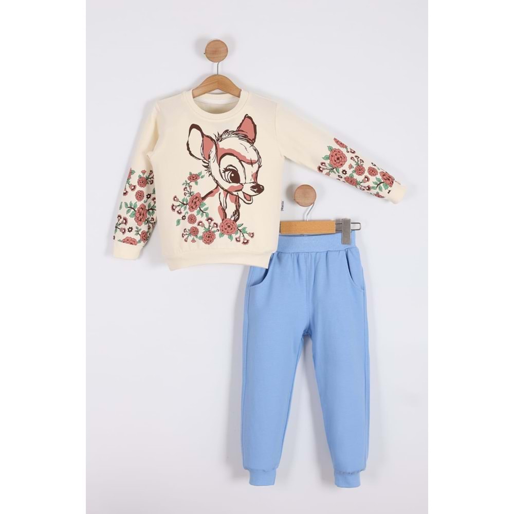 Baskılı 2iplik Kız Çocuk Eşofman SB621