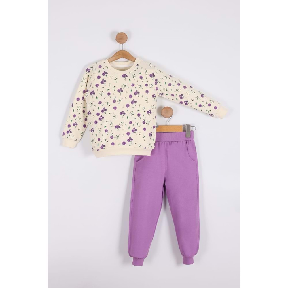 Baskılı 2iplik Kız Çocuk Eşofman SB622