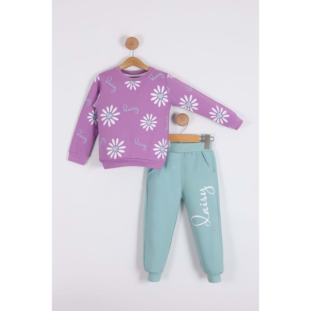 Baskılı 2iplik Kız Çocuk Eşofman SB623