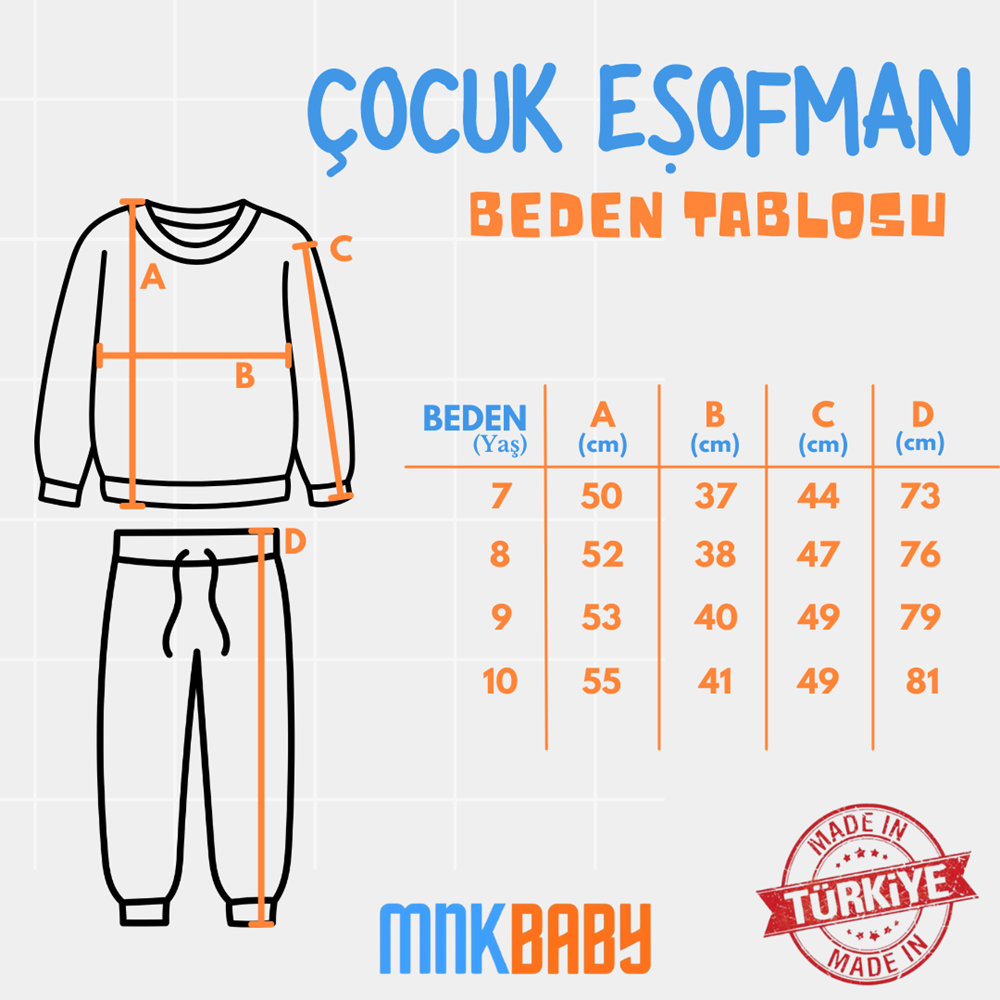 Kız Çocuk Baskılı Eşofman Takım SB625