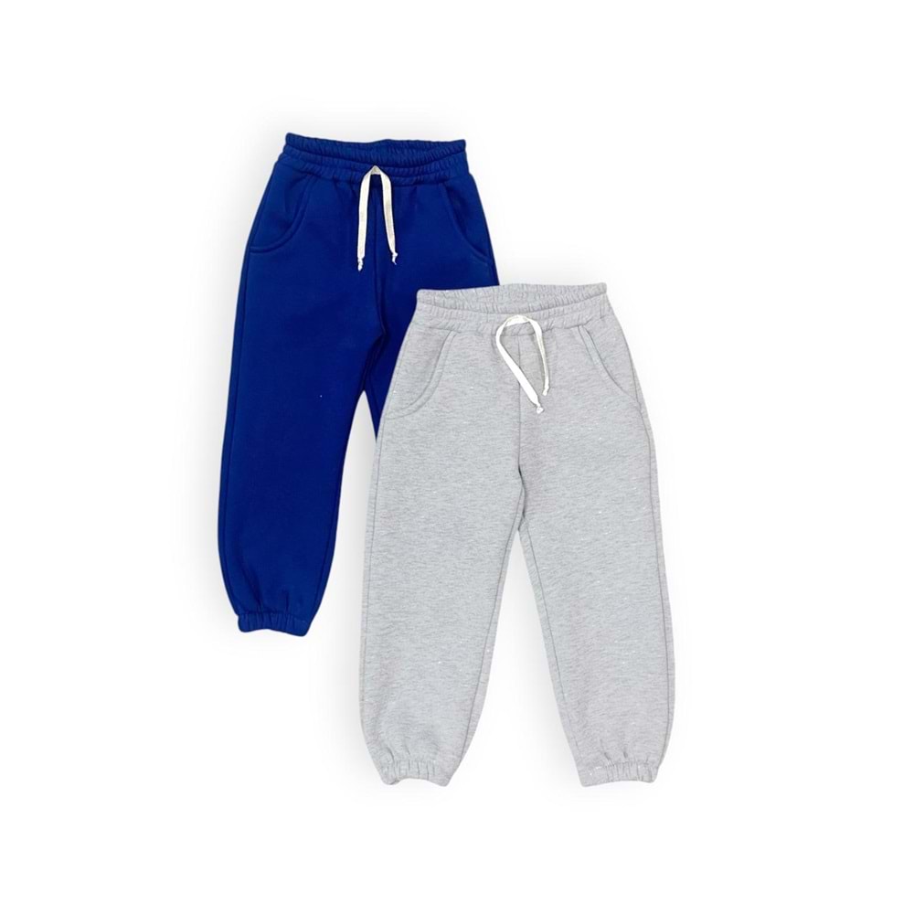 3iplik Kumaş İçi Polarlı 2li Set Eşofman Alt