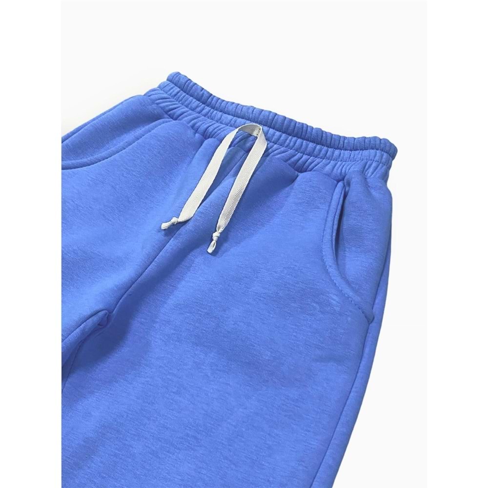 3iplik Kumaş İçi Polarlı 2li Set Eşofman Alt