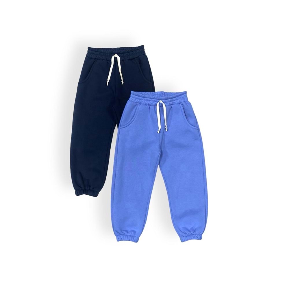 3iplik Kumaş İçi Polarlı 2li Set Eşofman Alt