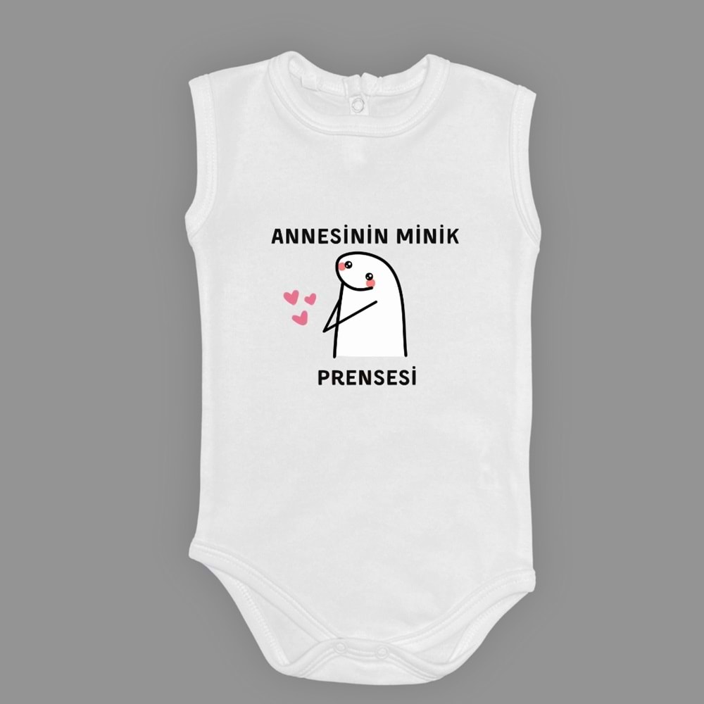 Annesinin Minik Prensesi Baskılı Çıtçıtlı Badi SB635