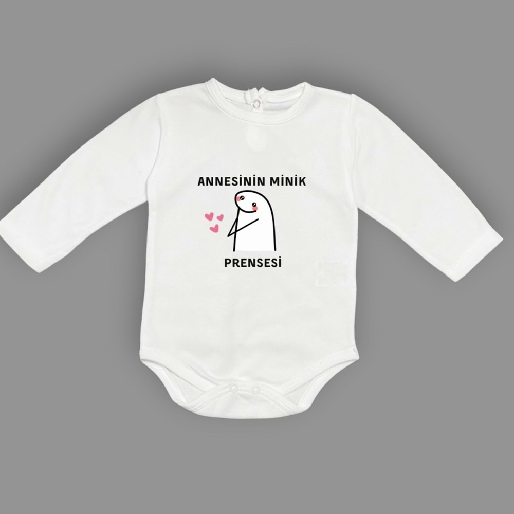 Annesinin Minik Prensesi Baskılı Çıtçıtlı Badi SB635