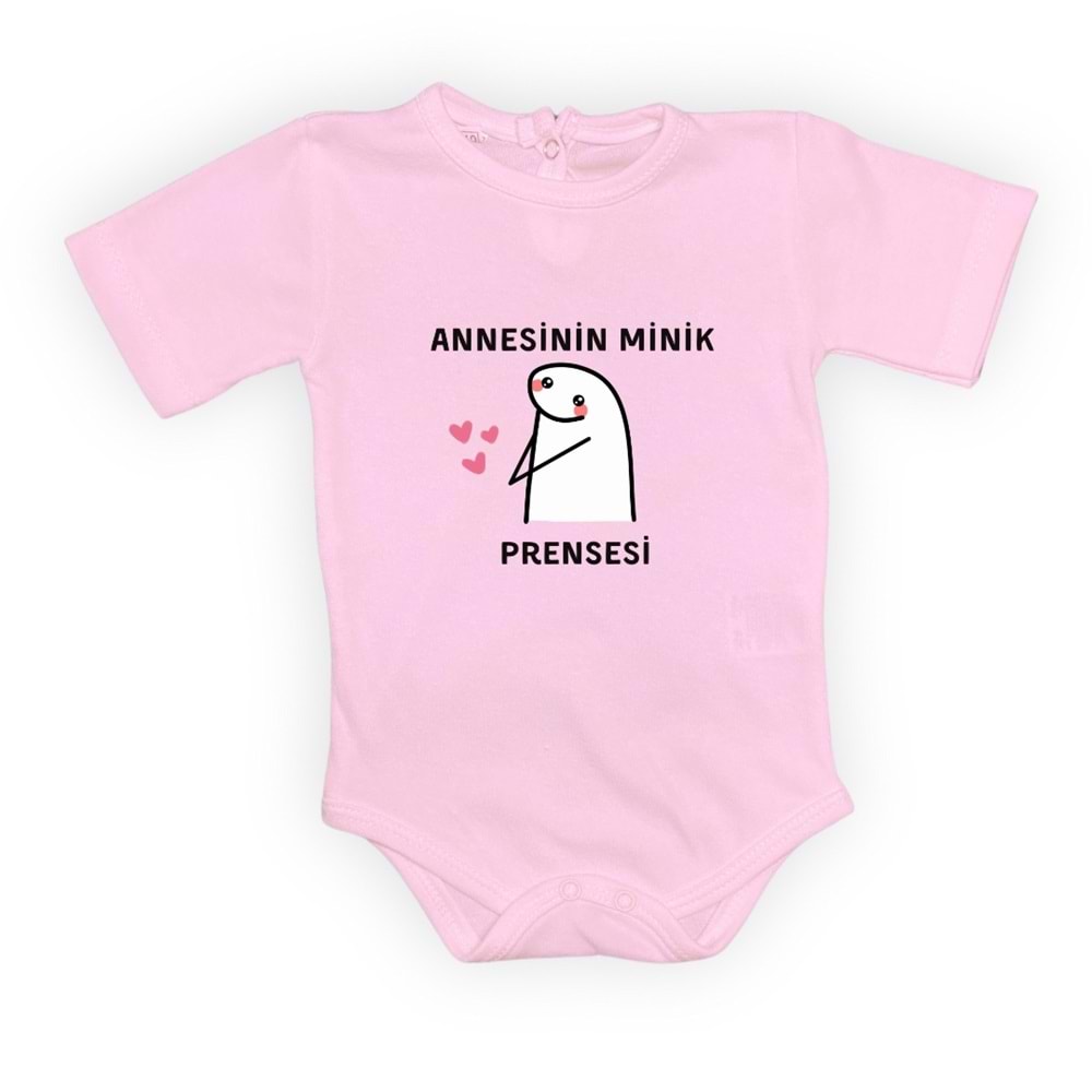 Annesinin Minik Prensesi Baskılı Çıtçıtlı Badi SB635