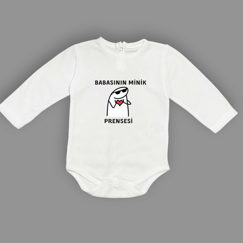 Babasının Minik Prensesi Esprili Kız Bebek Badi SB638