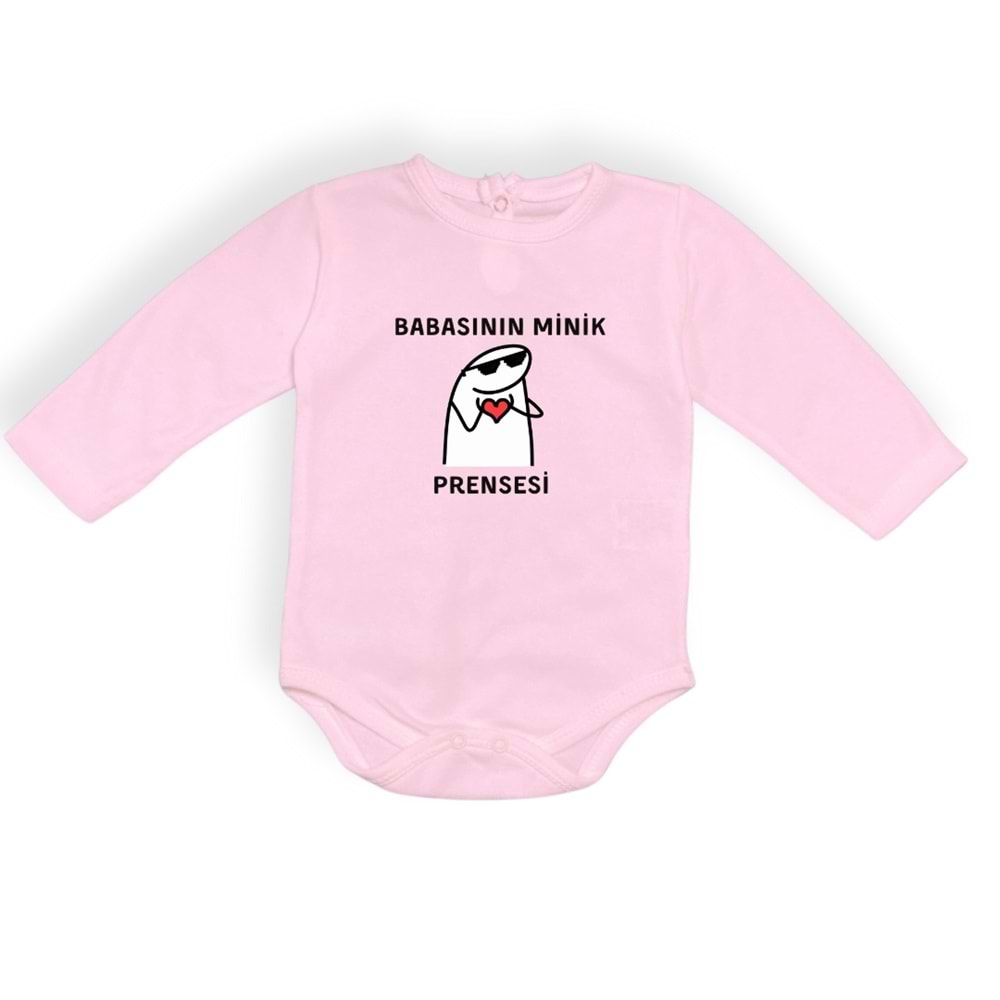 Annesinin Minik Prensesi Baskılı Çıtçıtlı Badi SB635