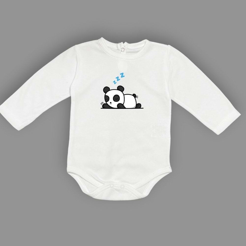 Panda Motif Unisex Penye Bebek Body SB643