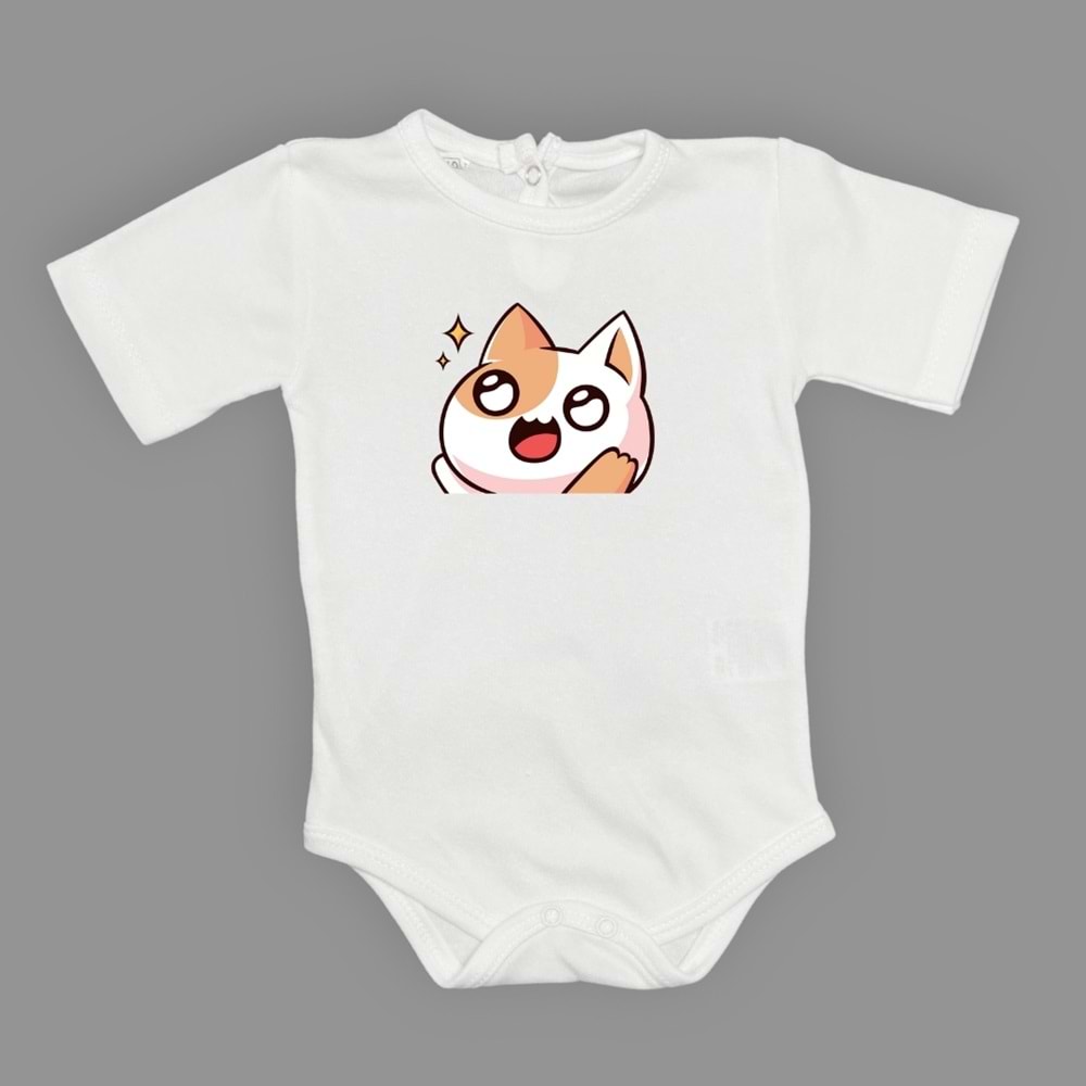 Kedi Motif Unisex Penye Bebek Body SB644
