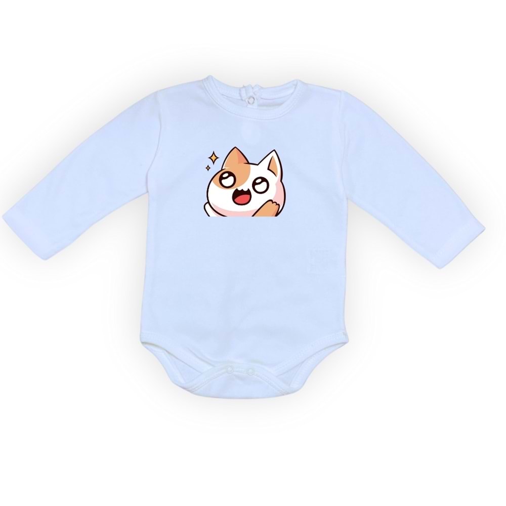 Kedi Motif Unisex Penye Bebek Body SB644