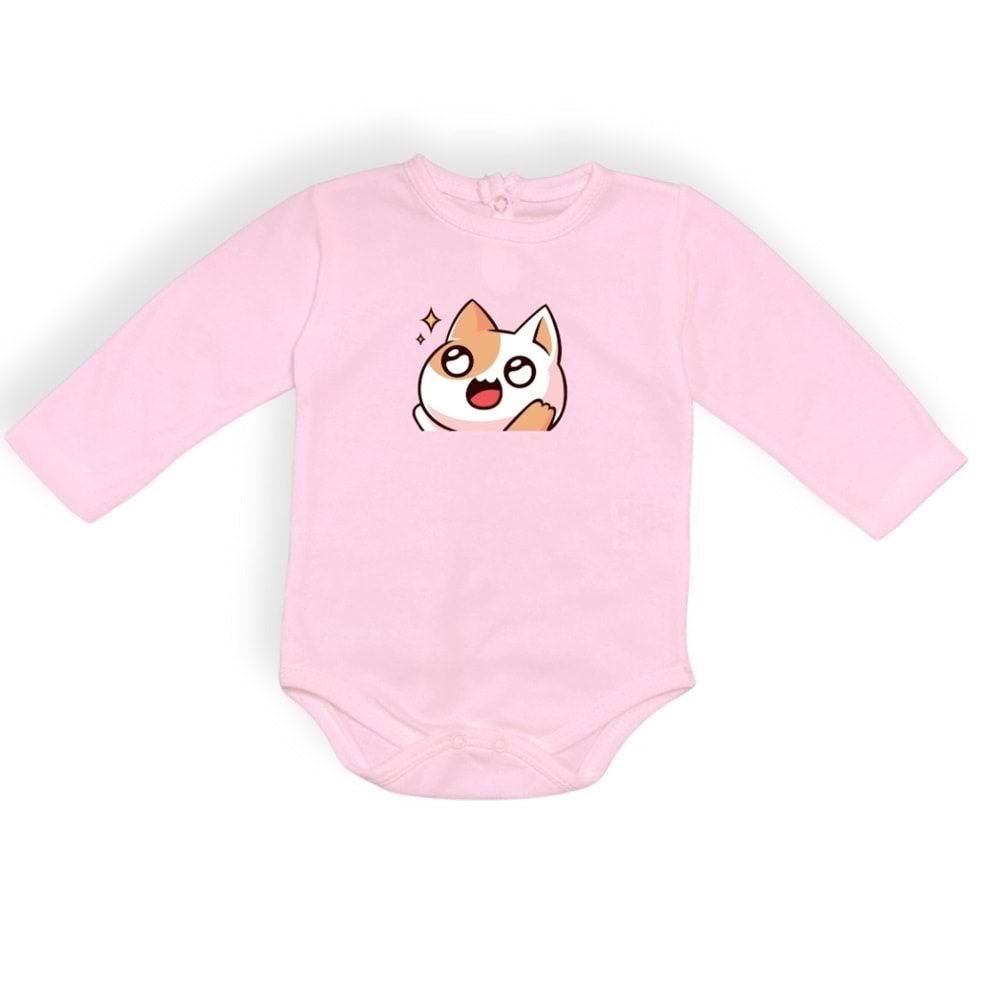 Kedi Motif Unisex Penye Bebek Body SB644