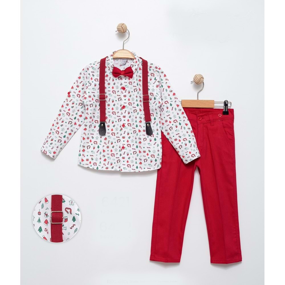 Erkek Çocuk Yeniyıl Temalı Gömlekli Takım