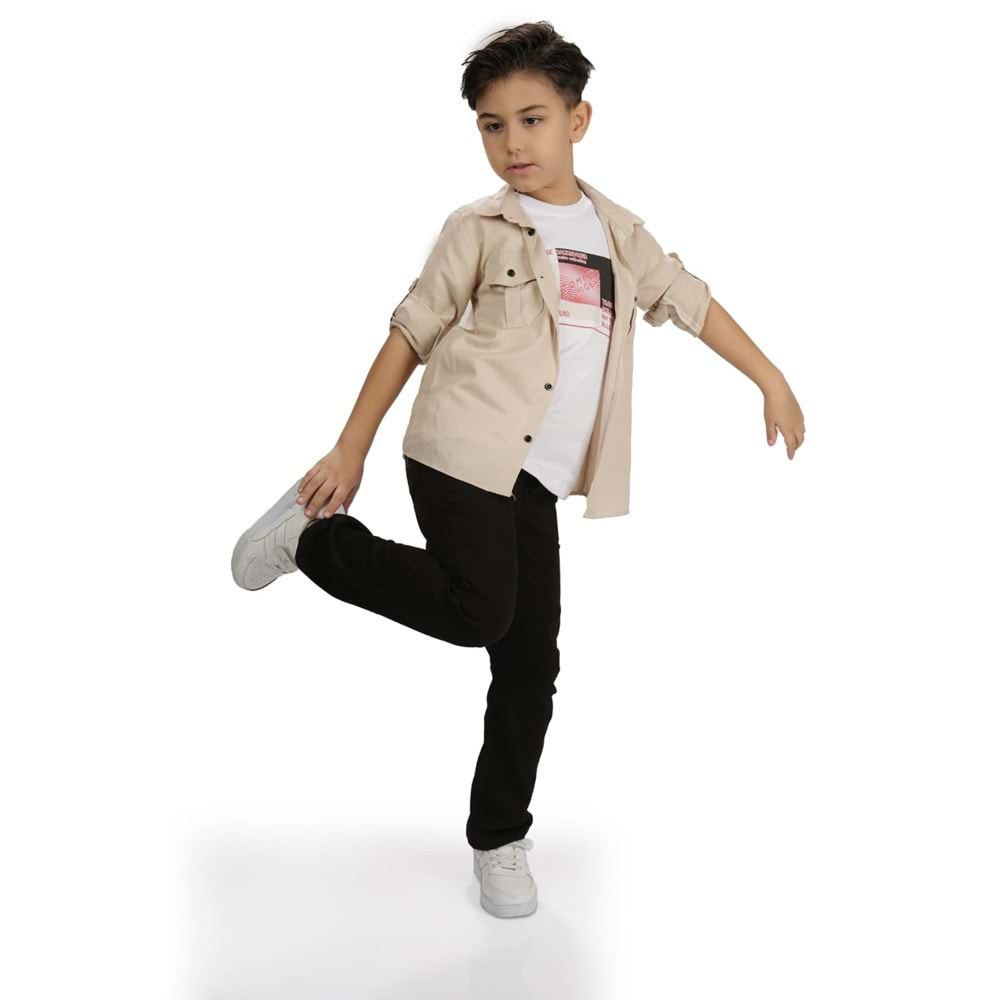 Erkek Çocuk Gömlekli Tişörtlü Pantolonlu Takım