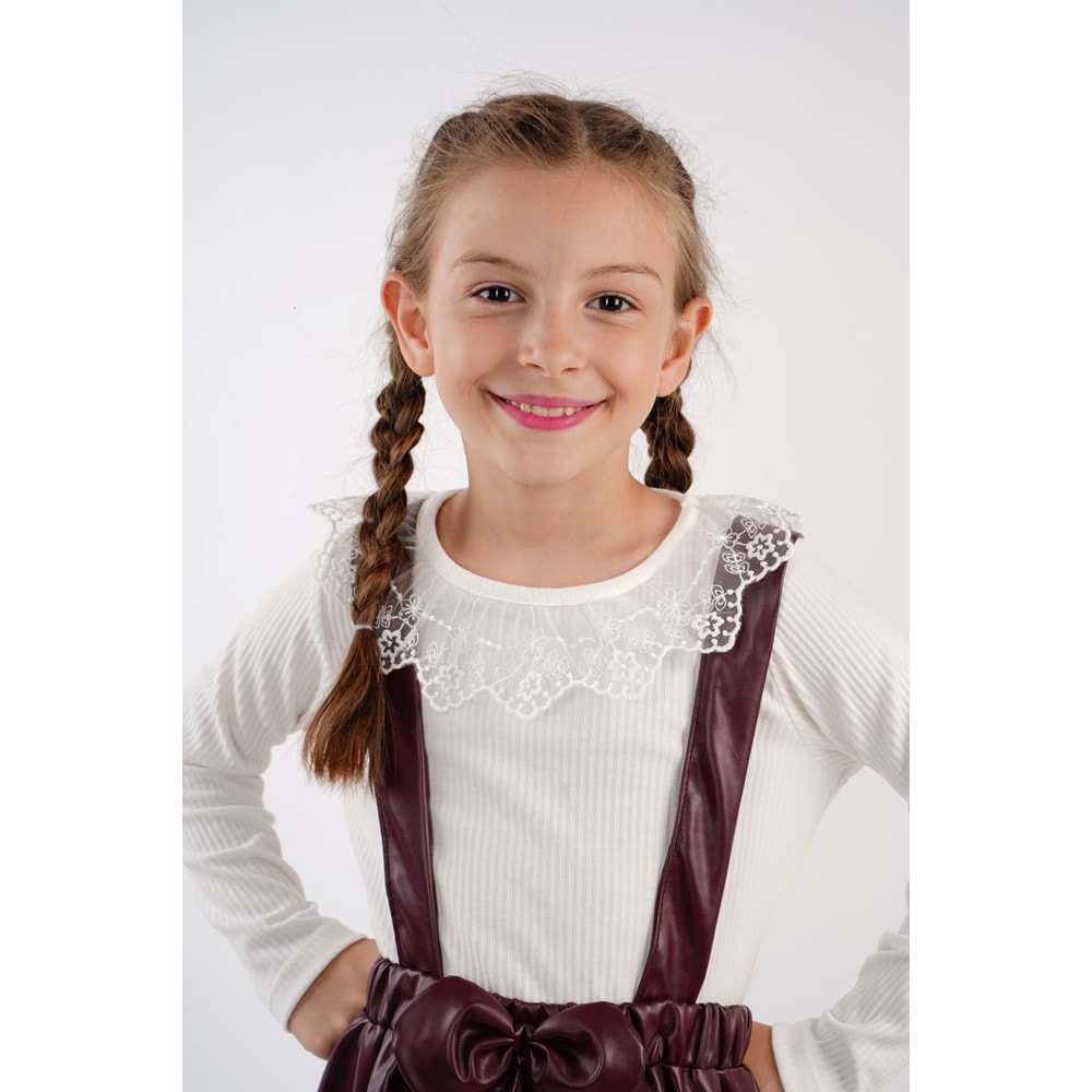 Derİ Etek Pamuk Fistolu Tişört Kız Takım SB2113