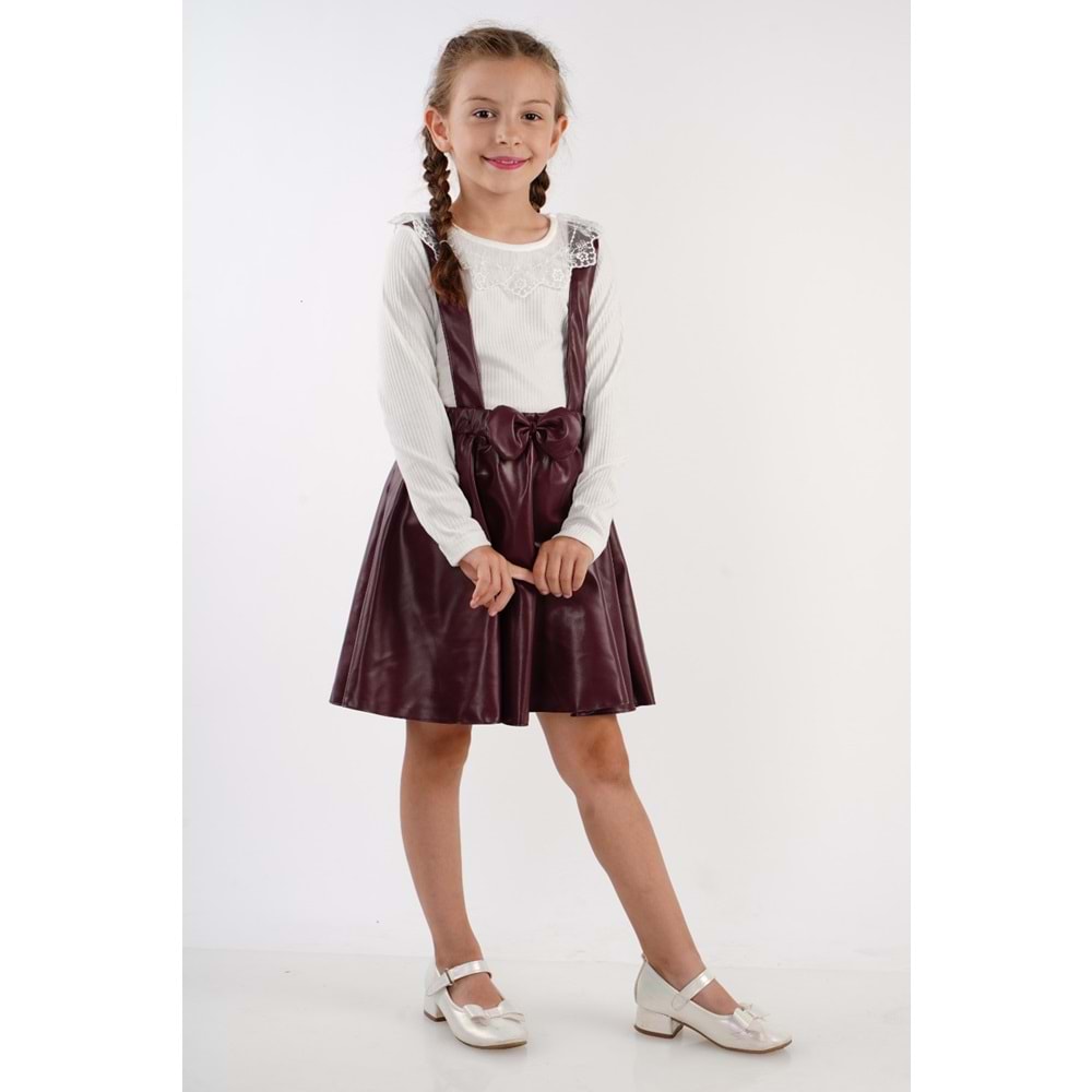 Derİ Etek Pamuk Fistolu Tişört Kız Takım SB2113