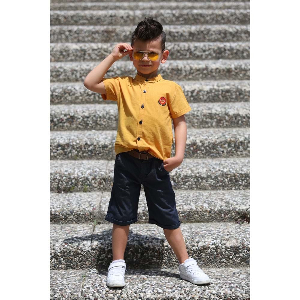 Keten Kaprili Yazlık Erkek Çocuk Takım SB4306