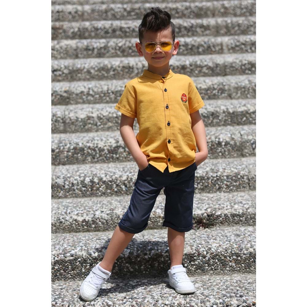 Keten Kaprili Yazlık Erkek Çocuk Takım SB4306