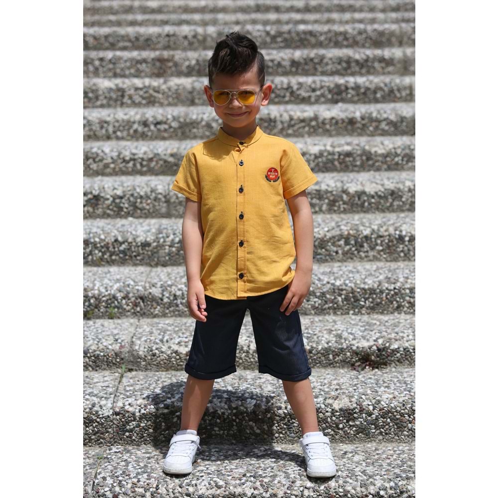 Keten Kaprili Yazlık Erkek Çocuk Takım SB4306