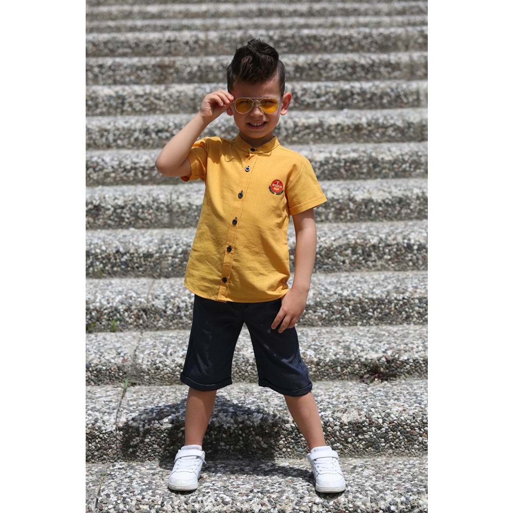 Keten Kaprili Yazlık Erkek Çocuk Takım SB4306