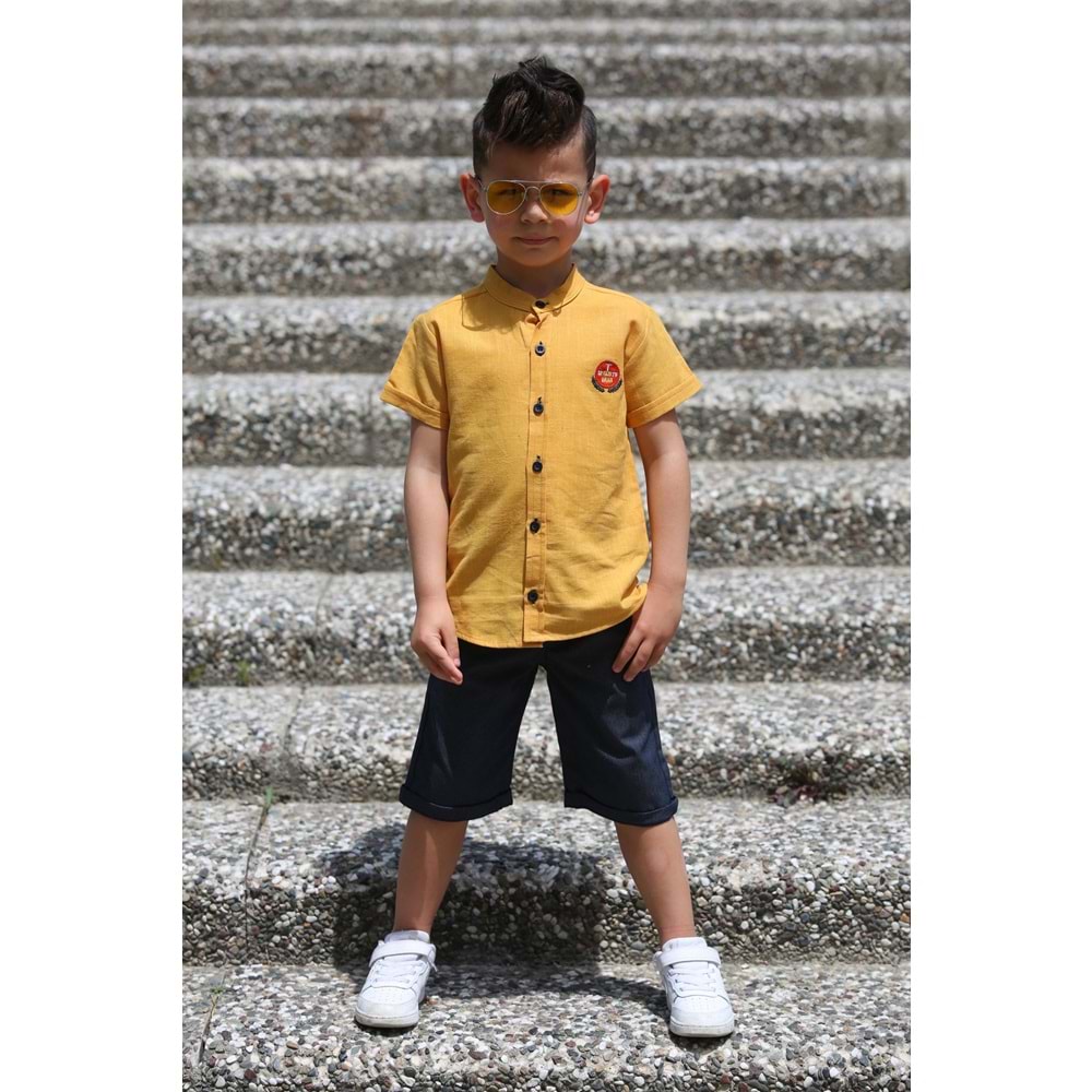 Keten Kaprili Yazlık Erkek Çocuk Takım SB4306