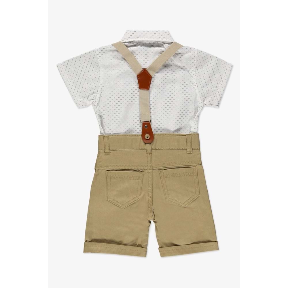 Gabardin Şort, Gömlek, Askı Ve Papyon Set Erkek Çocuk Takım SB6298