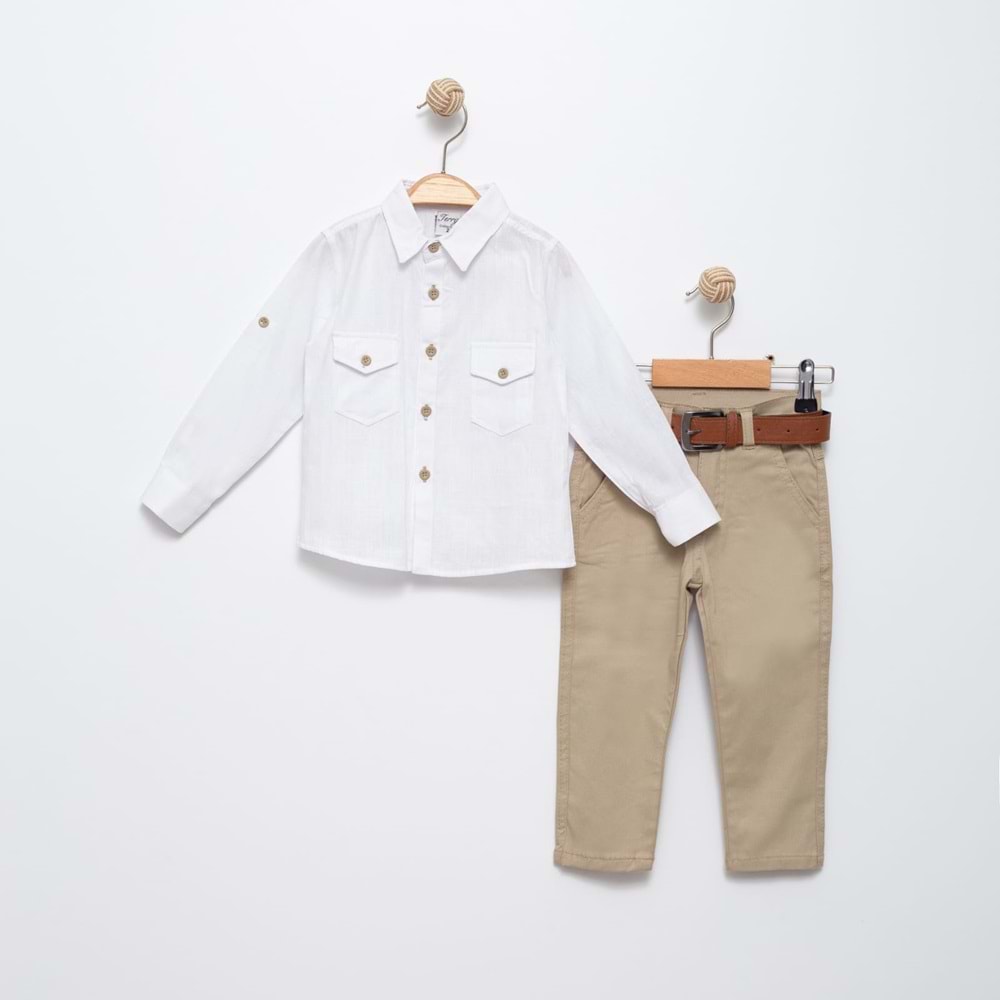 Keten Gömlekli Erkek Çocuk Takım SB6359