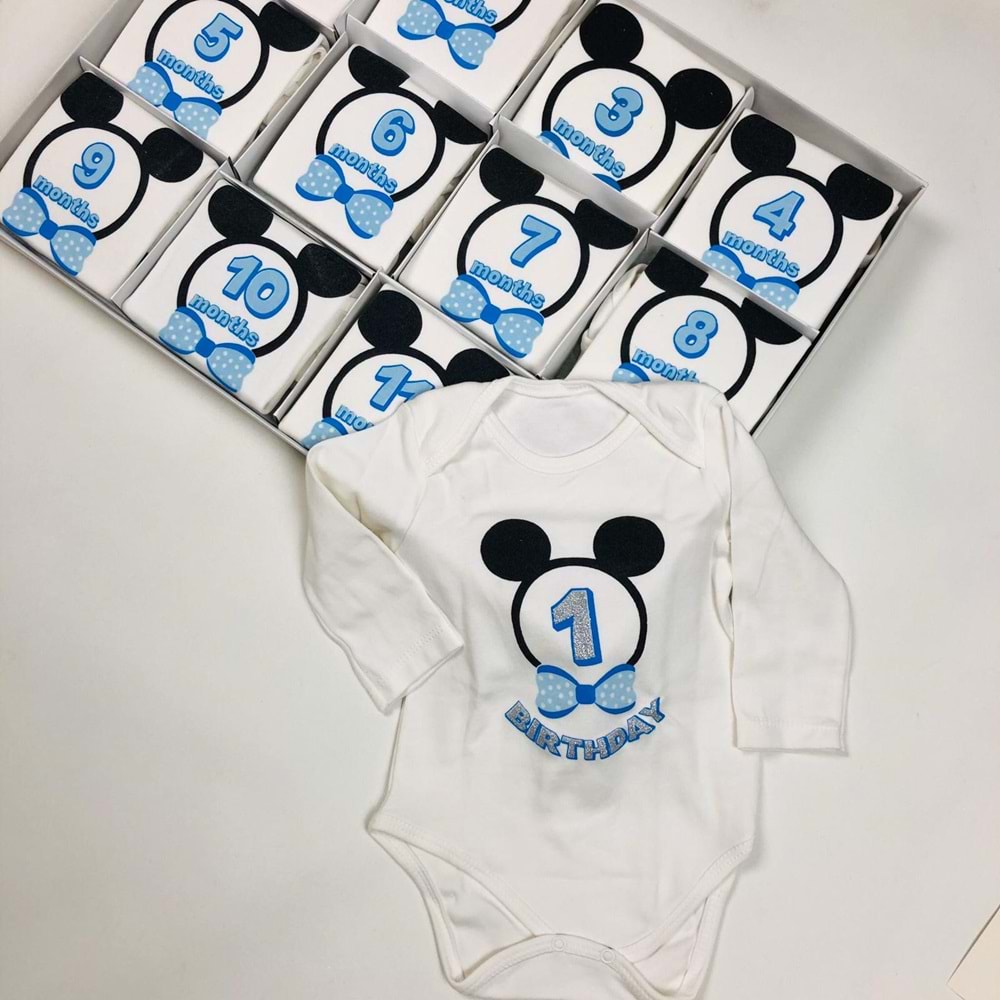 Erkek Bebek Hatıra Badi Set 0-12 Ay (12 adet)