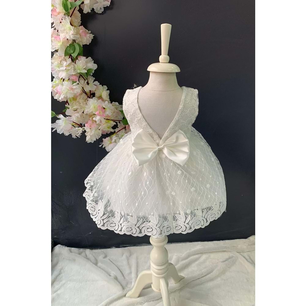 Kız Bebek Papatya Motif Abiye Elbise SB146