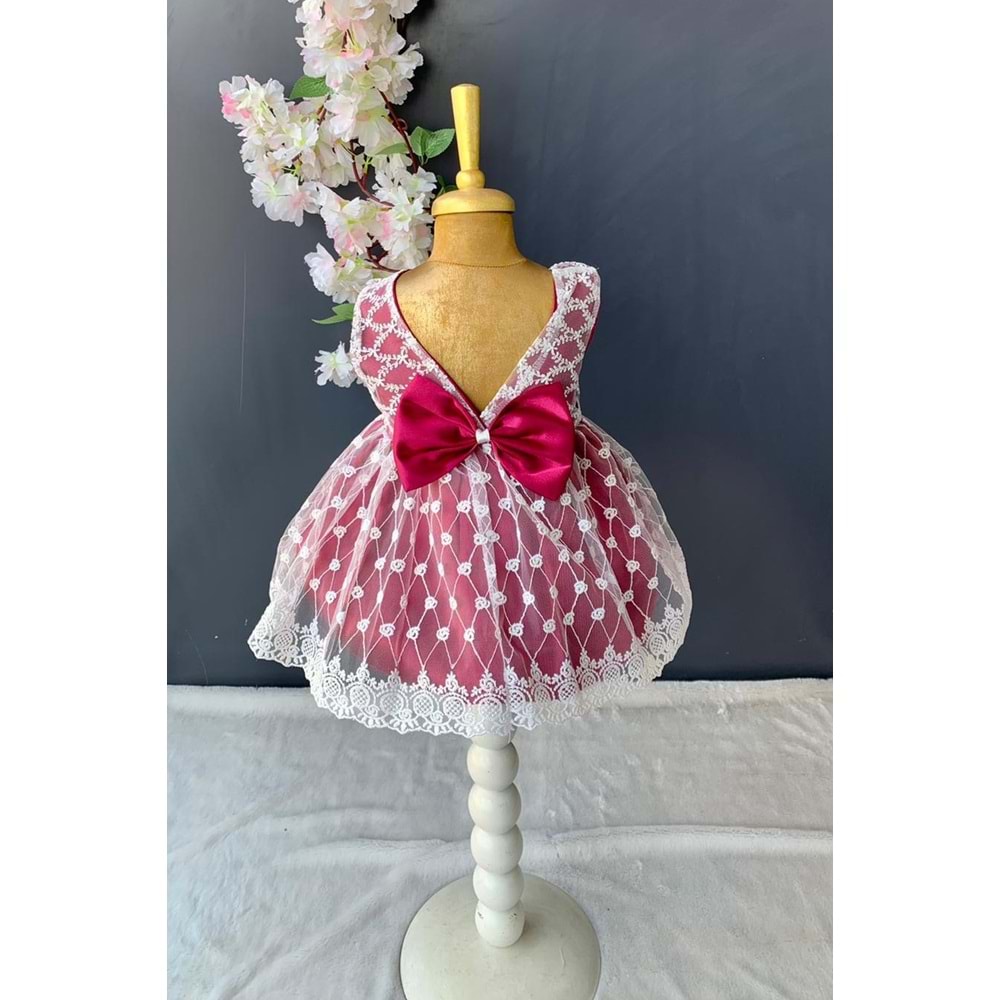 Kız Bebek Papatya Motif Abiye Elbise SB146